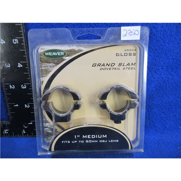 NEW - Weaver Grand Slam 1" Medium Rings # 49202