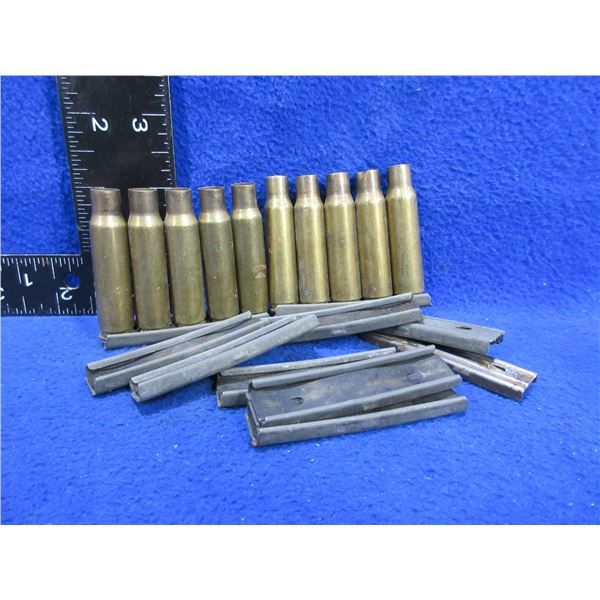 Brass Only - 7.62X51 Unprimed - Bag of 10 + 10 Clips