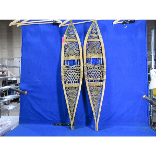Vintage Rawhide Snowshoes - Approx. 38" x 8"