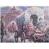 Image 2 : Framed Covered Wagon Puzzle Style Print - PICK UP ONLY