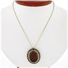 Image 1 : Vintage 14k Yellow Gold Carved Cameo w/ Seed Pearl Frame Halo Pendant Necklace