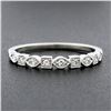 Image 2 : 14k White Gold 0.17 ctw Round Diamond Square & Marquise Milgrain Frames Band Rin