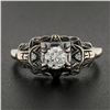 Image 2 : Antique 18k TT Gold 0.37 ctw Old European Cut Diamond Floral Open Milgrain Ring