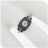Image 3 : Antique 18k TT Gold 0.37 ctw Old European Cut Diamond Floral Open Milgrain Ring