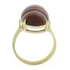 Image 8 : New 14k Yellow Gold 17x13mm Oval Cabochon Brown Banded Agate Solitaire Ring
