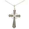 Image 1 : 14k White Gold .70 ctw Fancy Brown Diamonds on Black Cross Pendant w/ 18" Chain