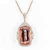 Image 1 : 59.80 ctw Morganite and 1.72 ctw Diamond 14K Rose and White Gold Pendant