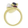 Image 7 : 14k Yellow Gold Baroque Pearl w/ Diamond, Cabochon Ruby & Sapphire Wrap Ring