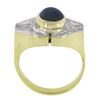 Image 8 : Vintage 14k TT Gold Cabochon Blue Star Sapphire w/ Round Diamond Cocktail Ring