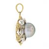 Image 3 : 18k TT Gold 11mm Gray Tahitian Pearl w/ 0.66 ctw White & Yellow Diamond Pendant