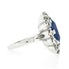Image 6 : New Platinum AGL Ceylon NO HEAT Old Cut Sapphire Old Mine Diamond Large Ring