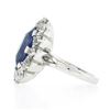 Image 7 : New Platinum AGL Ceylon NO HEAT Old Cut Sapphire Old Mine Diamond Large Ring