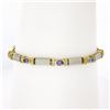 Image 1 : 14k TT Gold 2.02 ctw Oval Tanzanite & Round Diamonds 6.75" Line Tennis Bracelet