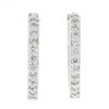 NEW 14k White Gold 0.33 ctw Round Pave Diamond 15.7mm Medium Huggie Hoop Earring