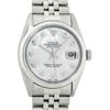 Image 1 : Rolex Stainless Steel 36MM White Diamond Datejust Wristwatch