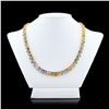 Image 1 : 46.84 ctw MultiColor Sapphire and 1.84 ctw Diamond 14K Yellow Gold Necklace