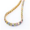 Image 2 : 46.84 ctw MultiColor Sapphire and 1.84 ctw Diamond 14K Yellow Gold Necklace