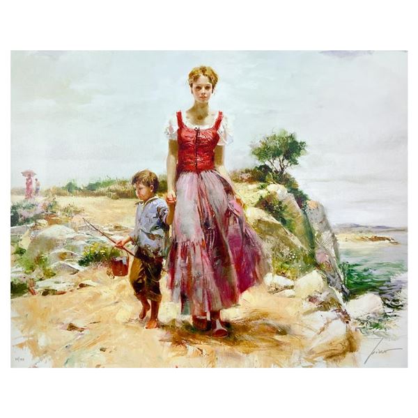 Cliffside at the Sea by Pino (1939-2010)