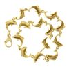 Image 5 : Cute Unique 14k Yellow Gold 7" 8.7mm 3D Polished Dolphin Link Chain Bracelet