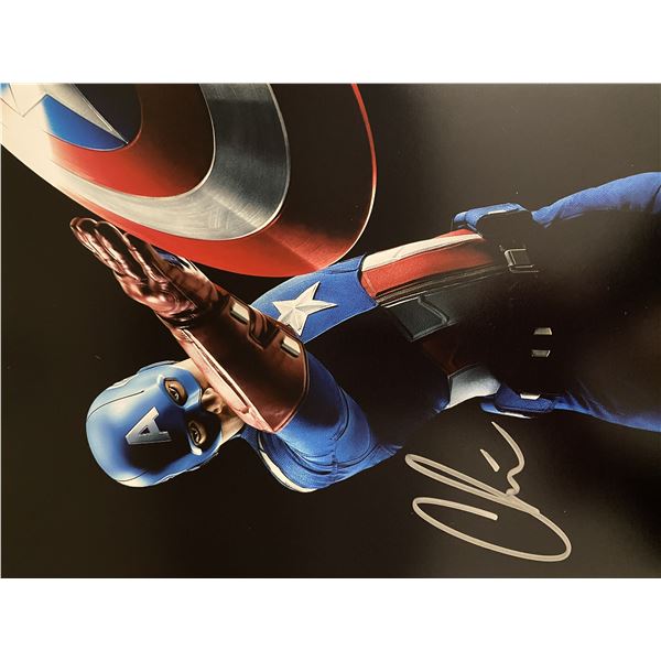 Captain America Chris Evans signed movie photo