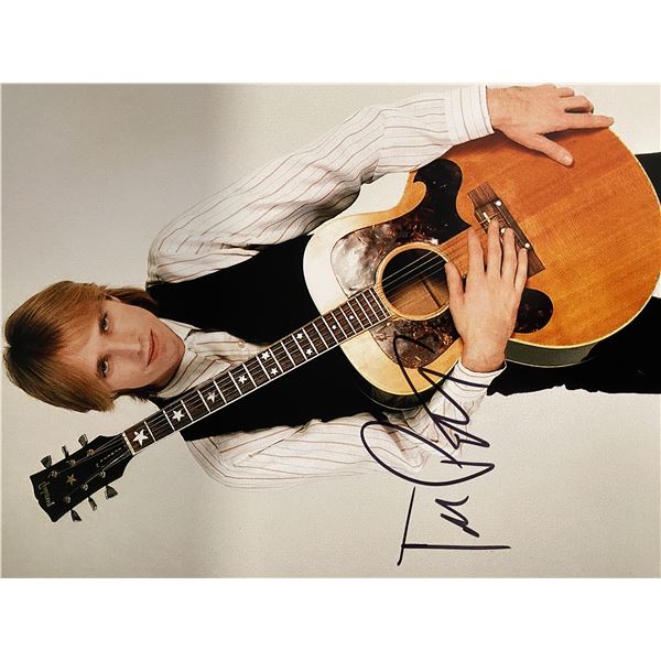 Tom Petty signed blue sunburst strat style guitar