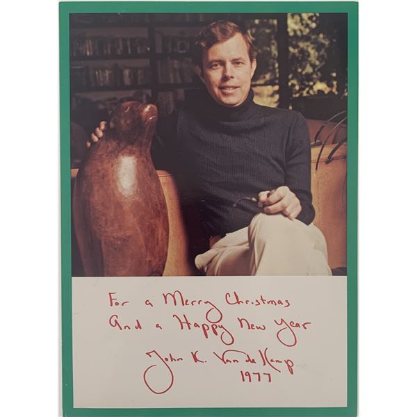 Attorney General John K. Van de Kamp signed Christmas card