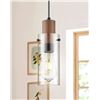 Image 1 : Emak Mini Black Pendant Lights, 1-Light Cylinder Pendant Light Fixtures with Clear Glass Shade, Mode