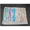 Image 1 : Set of 6 Multi-Color USB Type-C Braided Charging Cables