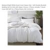 Image 1 : Bedsure Queen Size White Duvet Cover Set, Double Brushed, 3 Pieces
