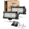 Image 1 : NAOEVO 7 inch LED Light Bar, 240W 24,000LM Offroad Fog/Driving Lights LED Pods with Spot Flood Combo