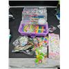 Image 1 : Purple Plastic Craft Organizer Filled wirh craft supplies
