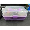 Image 2 : Purple Plastic Craft Organizer Filled wirh craft supplies