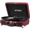 Image 1 : Victrola Vintage 3-Speed Bluetooth Suitcase Turntable with Speakers, Marsala