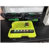 Image 1 : Lot of 2 Ryobi 40V Lithium Batteries and Charger Set