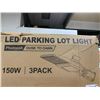 Image 4 : LED Parking Lot Light 150W, Photocell, Dusk to Dawn, 3-Pack, IP65