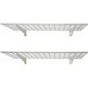 Image 1 : HyLoft 00967 45-Inch by 15-Inch Steel Wall Shelf for Garage Storage, Low-Profile Brackets, Off White
