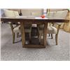 Image 6 : Rectangular Wooden Dining Table With Eight Upholstered Chairs Table: 98″Lx41″Wx30[