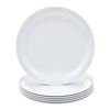 Image 1 : Set of 6 Amazon Basics White Melamine Plates
