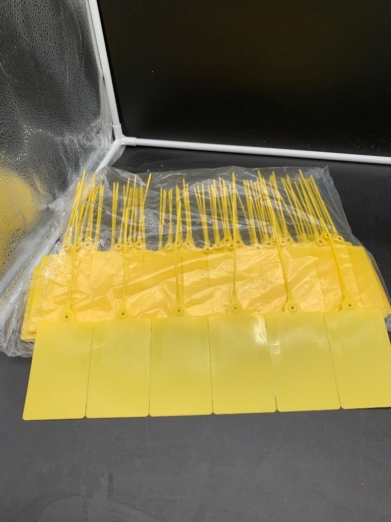 Yellow Plastic Tags with Zip-Tie Design