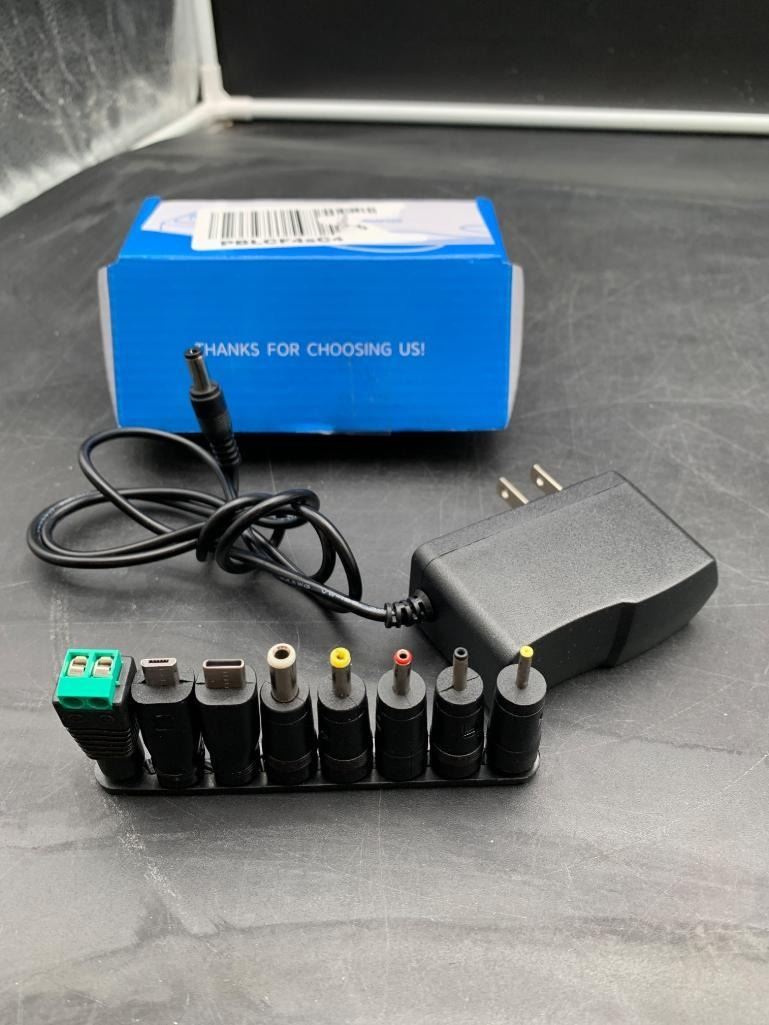 Universal AC DC Power Adapter with Multiple Connectors and Plug Options