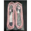 Image 1 : Set of Two Pink USB Type-A to Micro USB Braided Cables