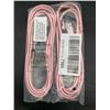 Image 2 : Set of Two Pink USB Type-A to Micro USB Braided Cables