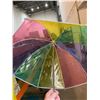 Image 2 : Multicolor Transparent Panel Handheld Umbrella with Hook Handle