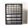 Image 1 : Black Multi-Drawer Plastic Storage Unit with 44 Clear Drawers