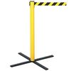 Image 1 : Retractable Yellow and Black Safety Barrier with Steel Base Lot of 2