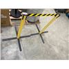 Image 2 : Retractable Yellow and Black Safety Barrier with Steel Base Lot of 2