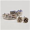 Image 1 : JP105-204 SILVER LOT OF 2 CZ EARRINGS