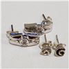 Image 2 : JP105-204 SILVER LOT OF 2 CZ EARRINGS