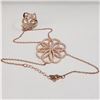 Image 1 : JP105-210 SILVER ROSE GOLD PLATED CZ BRACELET