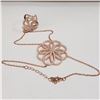 Image 2 : JP105-210 SILVER ROSE GOLD PLATED CZ BRACELET